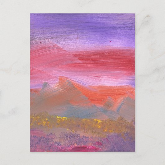 抽象芸術 – グアッシュ – 素敵な牧草地1 / 2 ポストカード (正面)