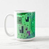 抽象芸術:グリーンキウイフルーツ コーヒーマグカップ (左)