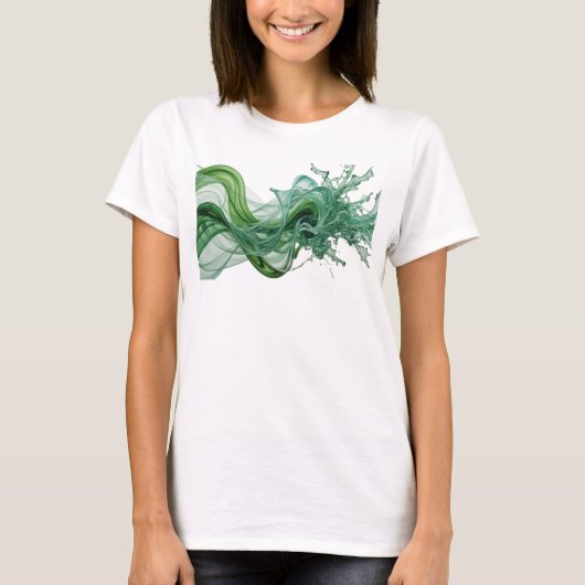 抽象芸術 グリーン グラフィックTシャツ Tシャツ (正面)