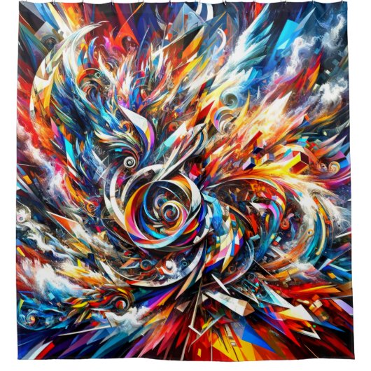 抽象芸術 シャワーカーテン (正面)