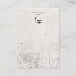 抽象芸術・シルバー・レイン・ネックレスのイヤリング・ロゴ・ディスプレイ 名刺