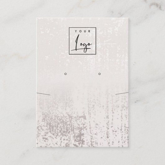 抽象芸術・シルバー・レイン・ネックレスのイヤリング・ロゴ・ディスプレイ 名刺 (正面)