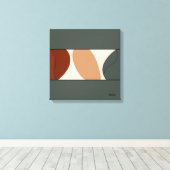 抽象芸術、シンプルグリーンウォールアート キャンバスプリント (インサイチュ (ウッドフロア))