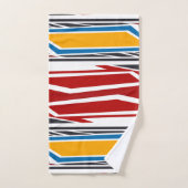 抽象芸術、ジオメトリパターン、カラフル バスタオルセット (ハンドタオル)