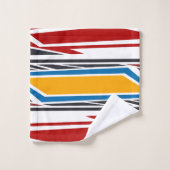 抽象芸術、ジオメトリパターン、カラフル バスタオルセット (ウォッシュタオル)