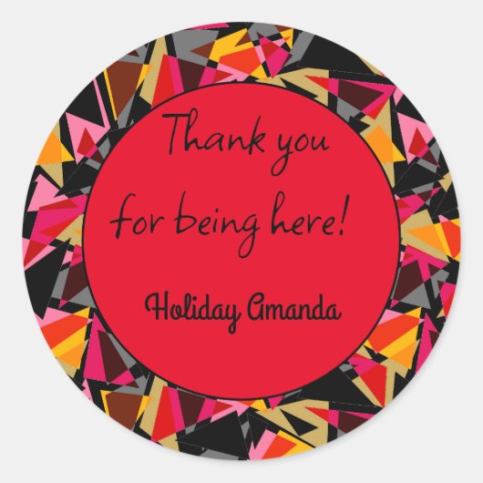 抽象芸術、ジオメトリ、三角形、ジオメトリ ラウンドシール (正面)