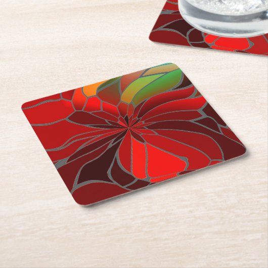 抽象芸術 スクエアペーパーコースター (アングル)