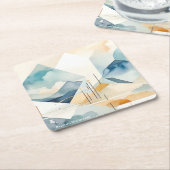 抽象芸術 スクエアペーパーコースター (アングル)