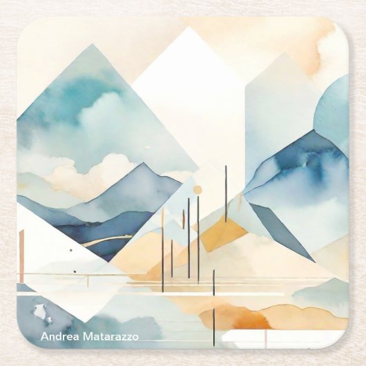 抽象芸術 スクエアペーパーコースター (正面)