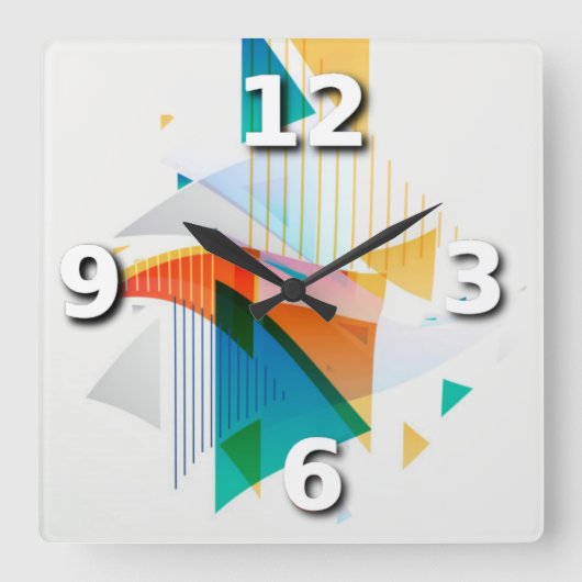 抽象芸術 スクエア壁時計 (正面)