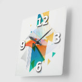 抽象芸術 スクエア壁時計 (傾斜)