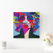 抽象芸術 スクエア壁時計 (ホーム)