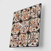 抽象芸術 スクエア壁時計 (傾斜)