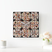 抽象芸術 スクエア壁時計 (ホーム)