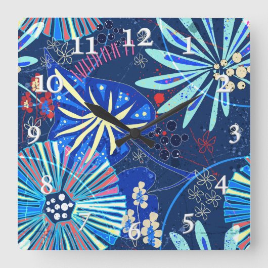 抽象芸術 スクエア壁時計 (正面)