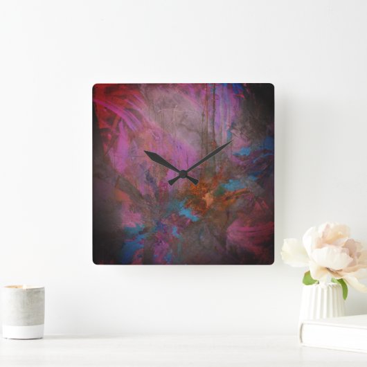 抽象芸術 スクエア壁時計 (ホーム)