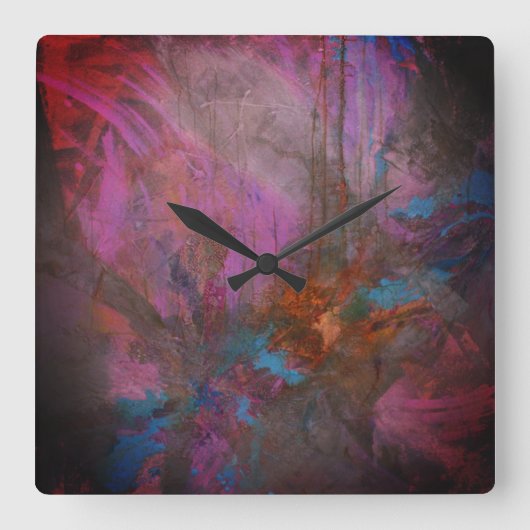 抽象芸術 スクエア壁時計 (正面)