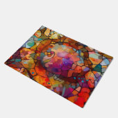 抽象芸術、ステンドグラスコンテンポラリー絵画s ドアマット (アングル)