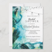 抽象芸術、ストリングライト、水彩招待状 招待状 (正面)