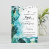 抽象芸術、ストリングライト、水彩招待状 招待状 (スタンド正面)