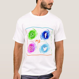 抽象芸術 – ソーシャルメディア – 水彩カラーアイコン – set_1055-44 tシャツ