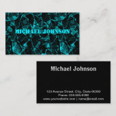 抽象芸術、ターコイズ、クリエイティブ 名刺 (正面/裏面)