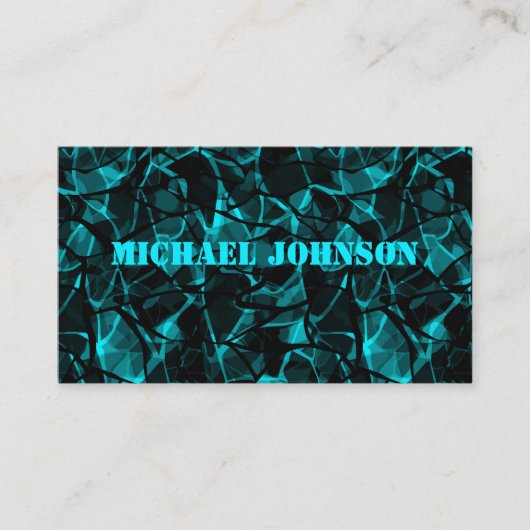 抽象芸術、ターコイズ、クリエイティブ 名刺 (正面)