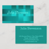 抽象芸術、ターコイズ、クリエイティブ 名刺 (正面/裏面)