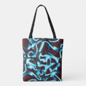 抽象芸術・テープの明るいシアン色が濃い赤色 トートバッグ (裏面)