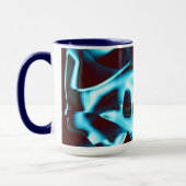 抽象芸術・テープの明るいシアン色が濃い赤色 マグカップ (左)