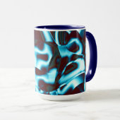 抽象芸術・テープの明るいシアン色が濃い赤色 マグカップ (正面右)