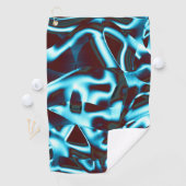 抽象芸術・テープ上の青いシアンの色合いが濃い赤 ゴルフタオル (インサイチュ)