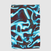 抽象芸術・テープ上の青いシアンの色合いが濃い赤 ゴルフタオル (正面)