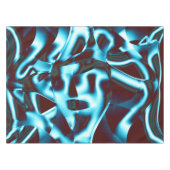 抽象芸術・テープ上の青いシアンの色合いが濃い赤 テーブルクロス (正面(横))