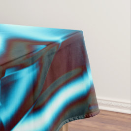 抽象芸術・テープ上の青いシアンの色合いが濃い赤 テーブルクロス