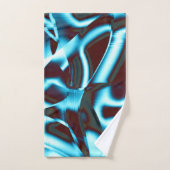 抽象芸術・テープ上の青いシアンの色合いが濃い赤 バスタオルセット (ハンドタオル)