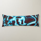 抽象芸術・テープ上の青いシアンの色合いが濃い赤 ボディピロー (正面)