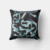 抽象芸術・テープ上の青い銀の色合いは暗くなる クッション (裏面)