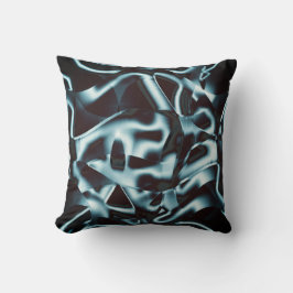 抽象芸術・テープ上の青い銀の色合いは暗くなる クッション