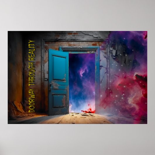 抽象芸術、デジタル、リミナル宇宙デザイン ポスター (正面)