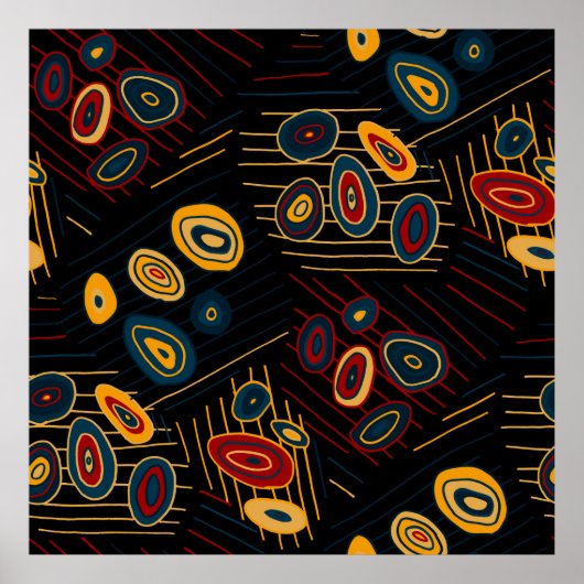 抽象芸術・ドードルとシームレモダンスなパターンブリー ポスター (正面)