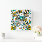 抽象芸術・ドードル スクエア壁時計 (ホーム)