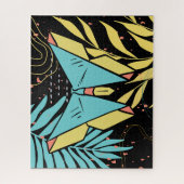 抽象芸術&ドールフラワーカラフルバタフライ自然 ジグソーパズル (縦)