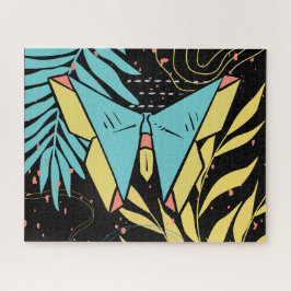 抽象芸術&ドールフラワーカラフルバタフライ自然 ジグソーパズル