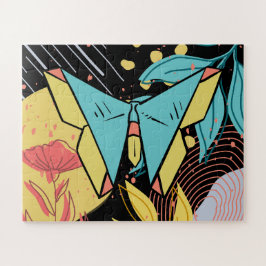 抽象芸術&ドールフラワーカラフルバタフライ自然 ジグソーパズル