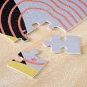 抽象芸術&ドールフラワーカラフルバタフライ自然 ジグソーパズル (側面)