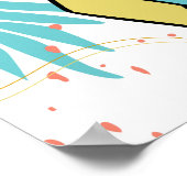 抽象芸術&ドールフラワーカラフルバタフライ自然 ポスター (角)