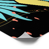 抽象芸術&ドールフラワーカラフルバタフライ自然 ポスター (角)