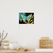 抽象芸術&ドールフラワーカラフルバタフライ自然 ポスター (キッチン)