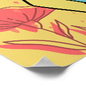 抽象芸術&ドールフラワーカラフルバタフライ自然 ポスター (角)